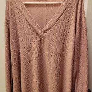 Chic Lace V-Neck Blouse - Mauve